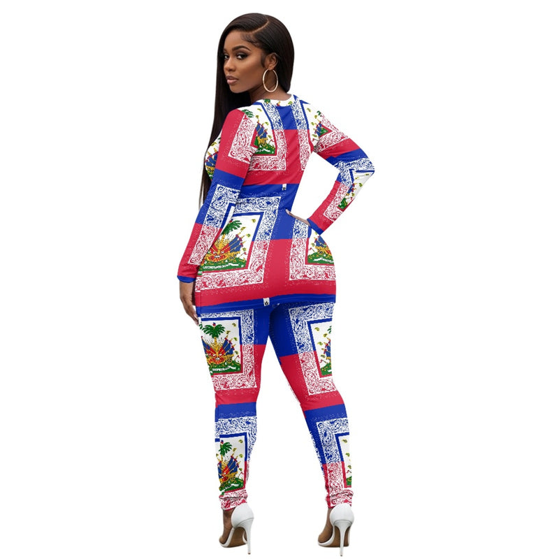 TMMG HAITI HAITIAN FLAG BANDANA YOGA SUIT CLOTHES