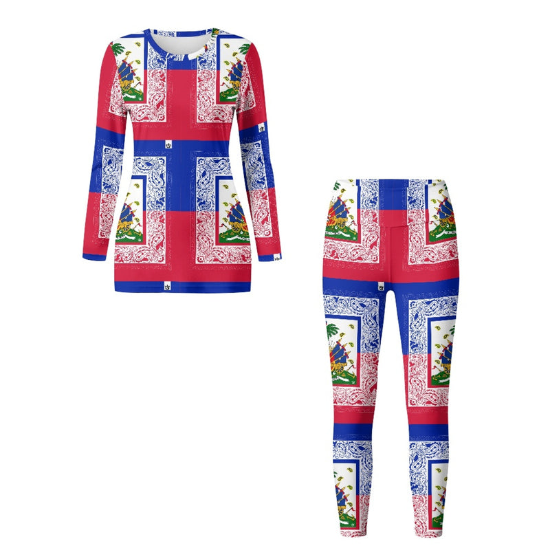 TMMG HAITI HAITIAN FLAG BANDANA YOGA SUIT CLOTHES