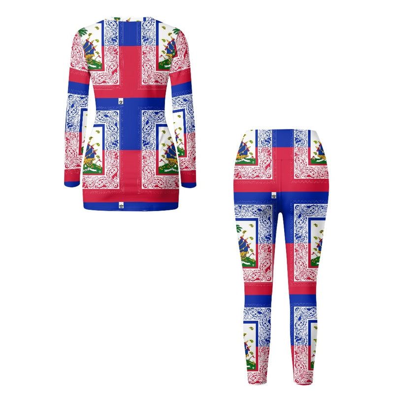 TMMG HAITI HAITIAN FLAG BANDANA YOGA SUIT CLOTHES
