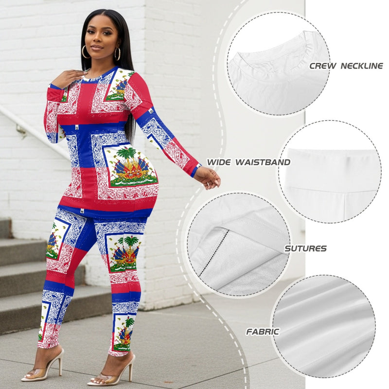 TMMG HAITI HAITIAN FLAG BANDANA YOGA SUIT CLOTHES