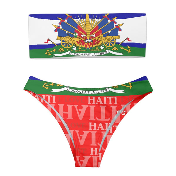 TMMG HAITI HAITIAN FLAG BANDEAU BIKINI