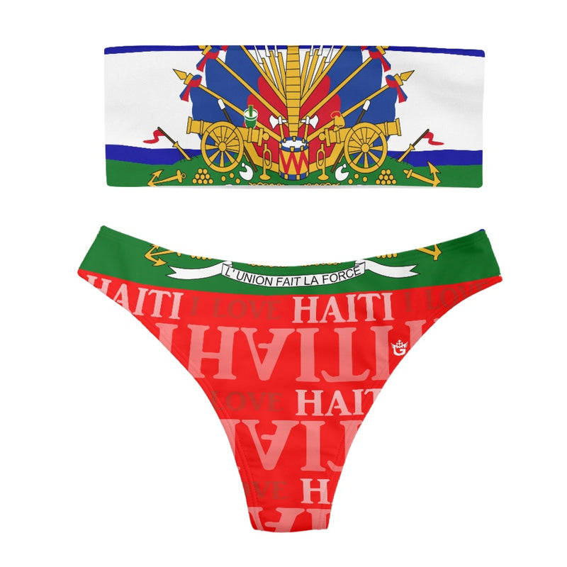 TMMG HAITI HAITIAN FLAG BANDEAU BIKINI