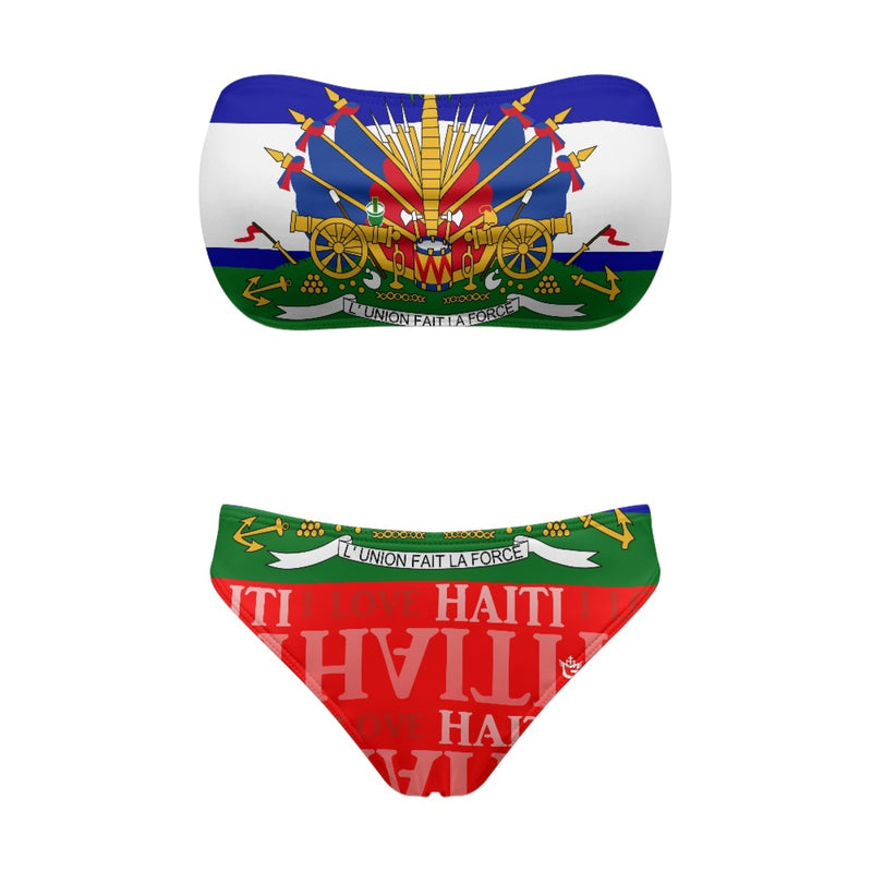 TMMG HAITI HAITIAN FLAG BANDEAU BIKINI