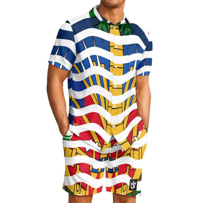 TMMG HAITI HAITIAN FLAG BIG WAVE CABANA SET
