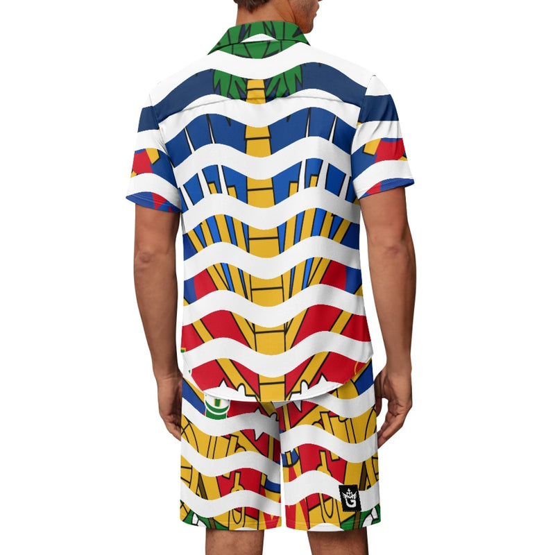 TMMG HAITI HAITIAN FLAG BIG WAVE CABANA SET