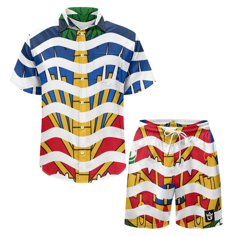 TMMG HAITI HAITIAN FLAG BIG WAVE CABANA SET