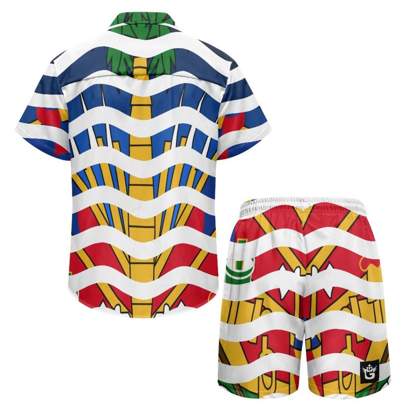 TMMG HAITI HAITIAN FLAG BIG WAVE CABANA SET