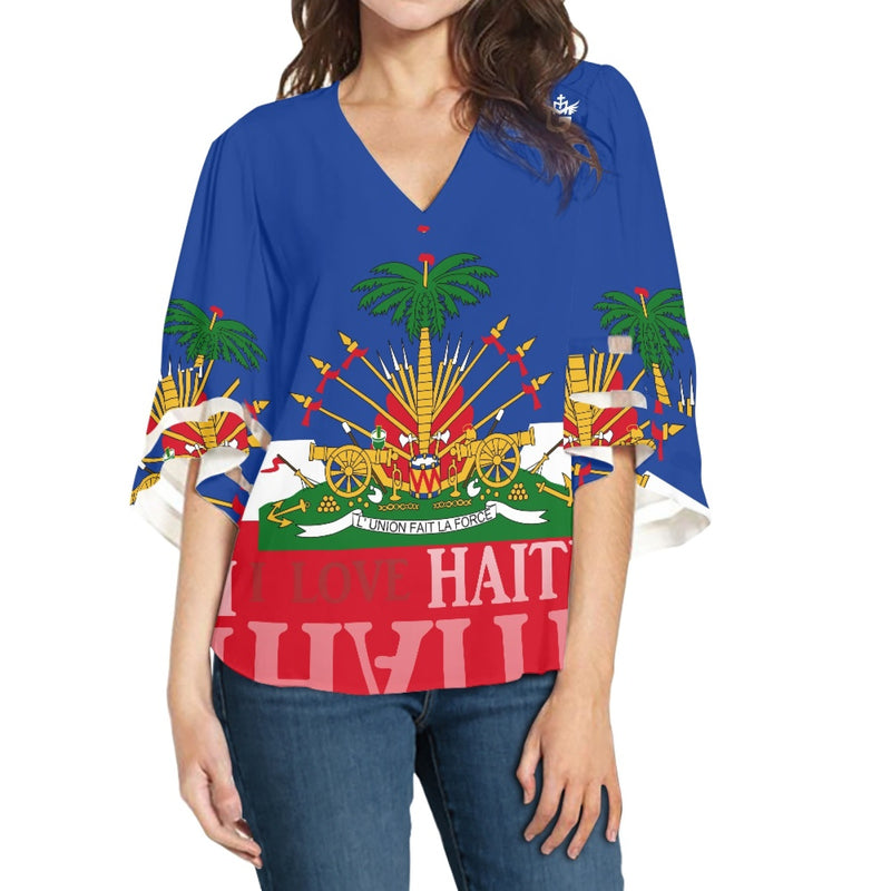 TMMG HAITI HAITIAN FLAG BLOUSE