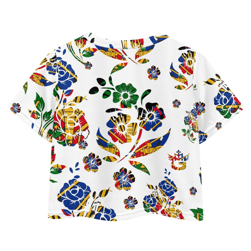 TMMG HAITI HAITIAN FLAG CHOUBLAK CROP TOP