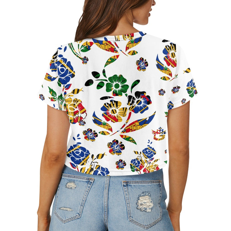 TMMG HAITI HAITIAN FLAG CHOUBLAK CROP TOP