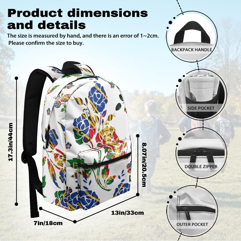 TMMG HAITI HAITIAN FLAG CHOUBLAK FLOWER BACKPACK