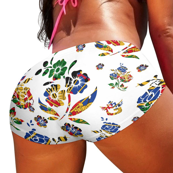 TMMG HAITI HAITIAN FLAG CHOUBLAK FLOWER HOT PANT