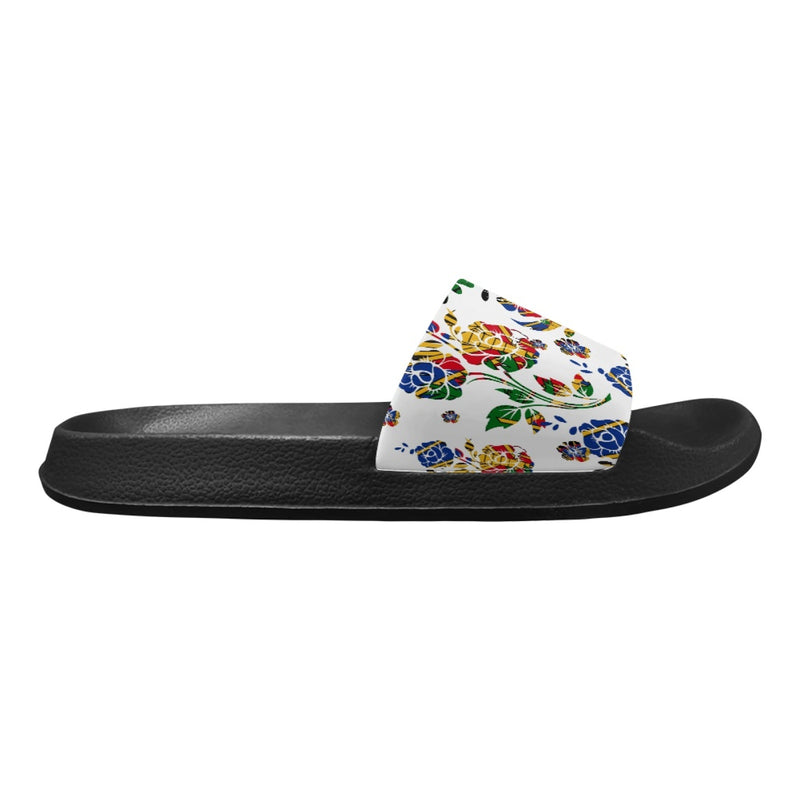 TMMG HAITI HAITIAN FLAG CHOUBLAK HIBISCUS FLOWER ADULT SANDALS
