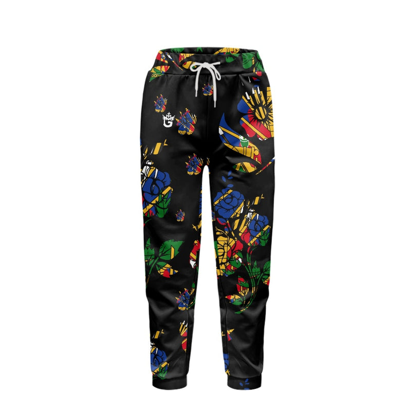 TMMG HAITI HAITIAN FLAG CHOUBLAK HIBISCUS FLOWER HOODIE AND JOGGERS SET