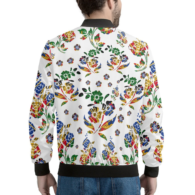 TMMG HAITI HAITIAN FLAG CHOUBLAK HIBISCUS FLOWER UNISEX JACKET