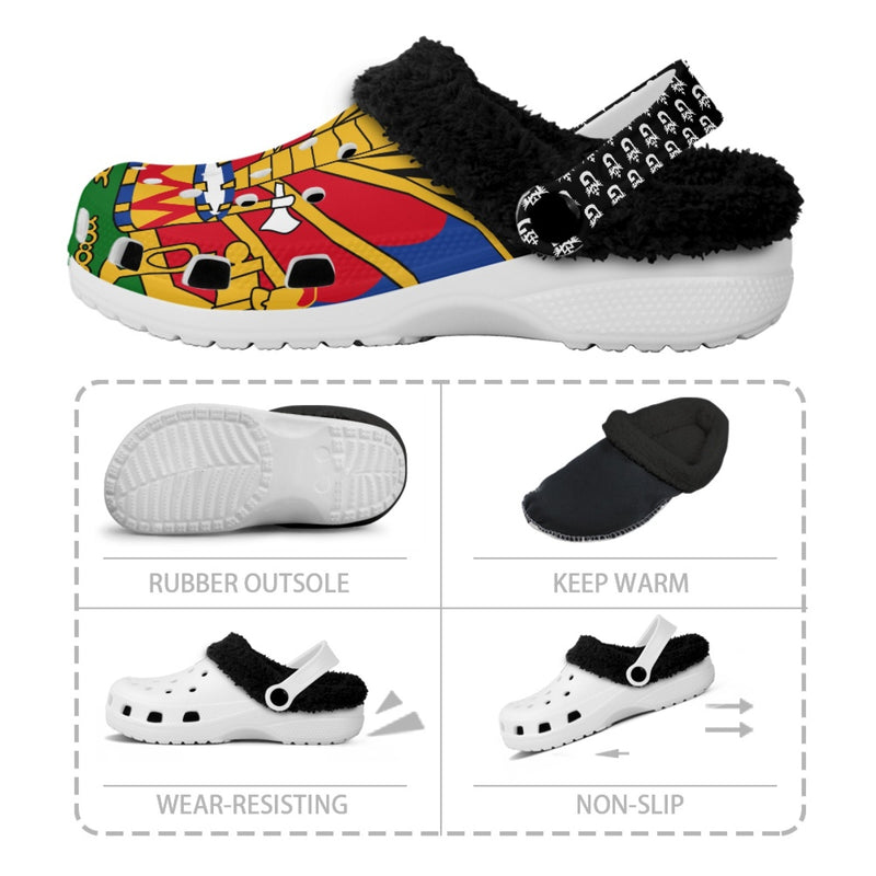 TMMG HAITI HAITIAN FLAG FUZZY CROCS