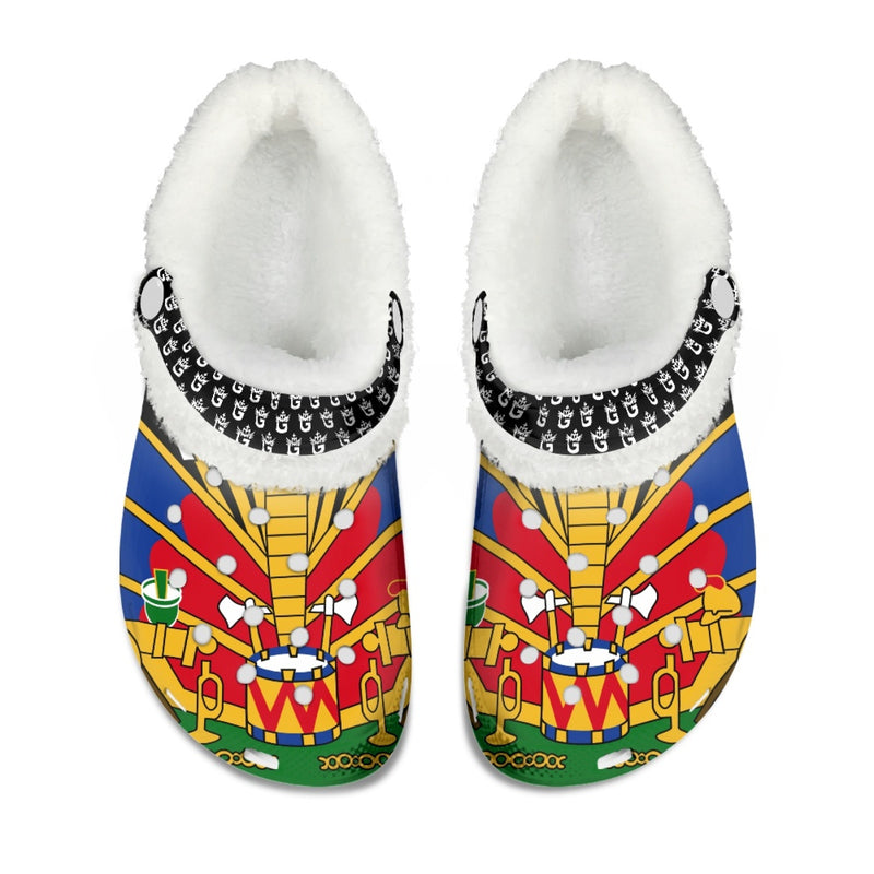 TMMG HAITI HAITIAN FLAG FUZZY CROCS