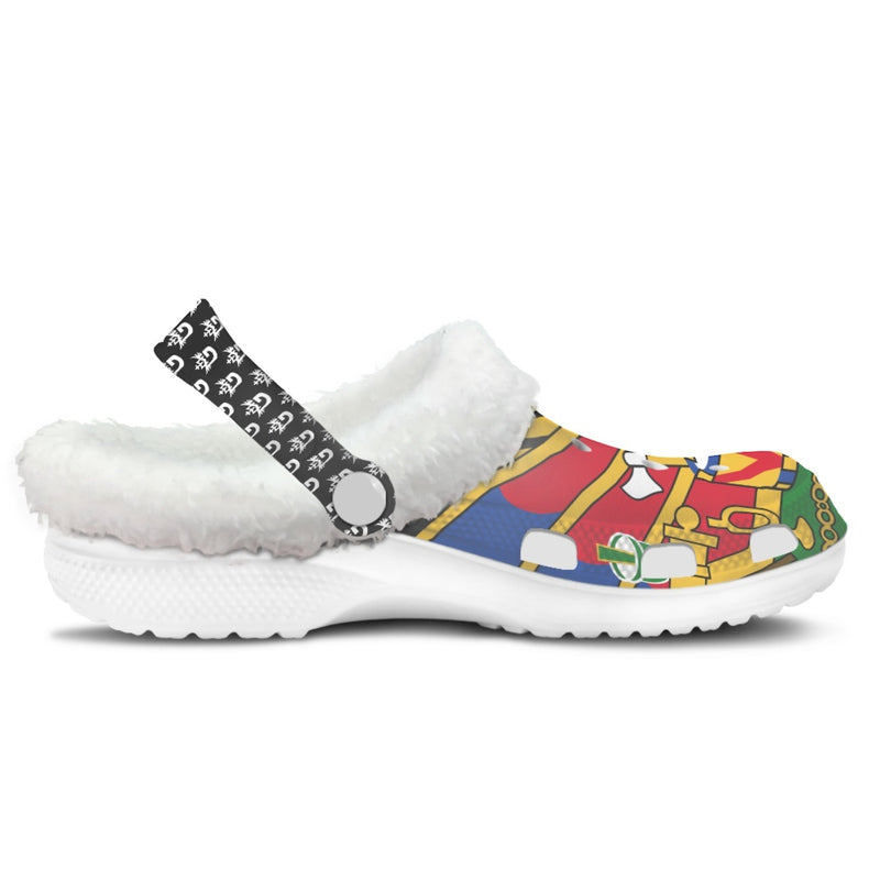 TMMG HAITI HAITIAN FLAG FUZZY CROCS