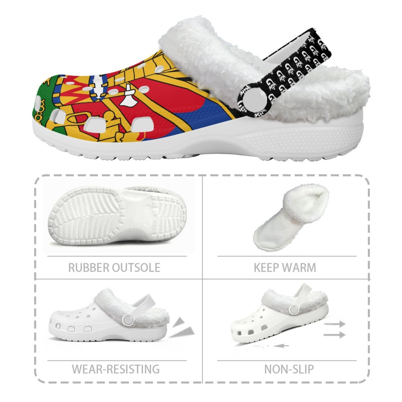 TMMG HAITI HAITIAN FLAG FUZZY CROCS