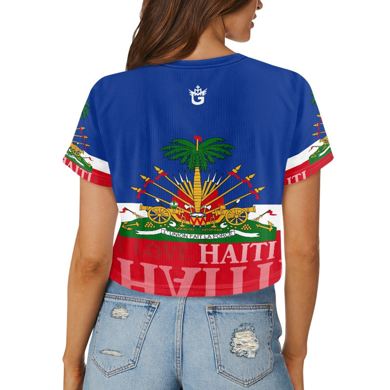 TMMG HAITIAN FLAG CROP TOP