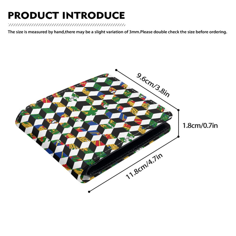 TMMG HAITI HAITIAN FLAG CUBIC MEN WALLET