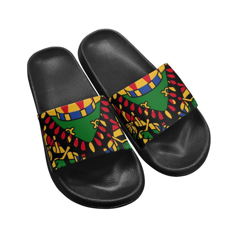 TMMG HAITI HAITIAN FLAG DASHIKI ADULT SANDALS