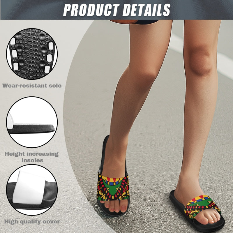 TMMG HAITI HAITIAN FLAG DASHIKI ADULT SANDALS