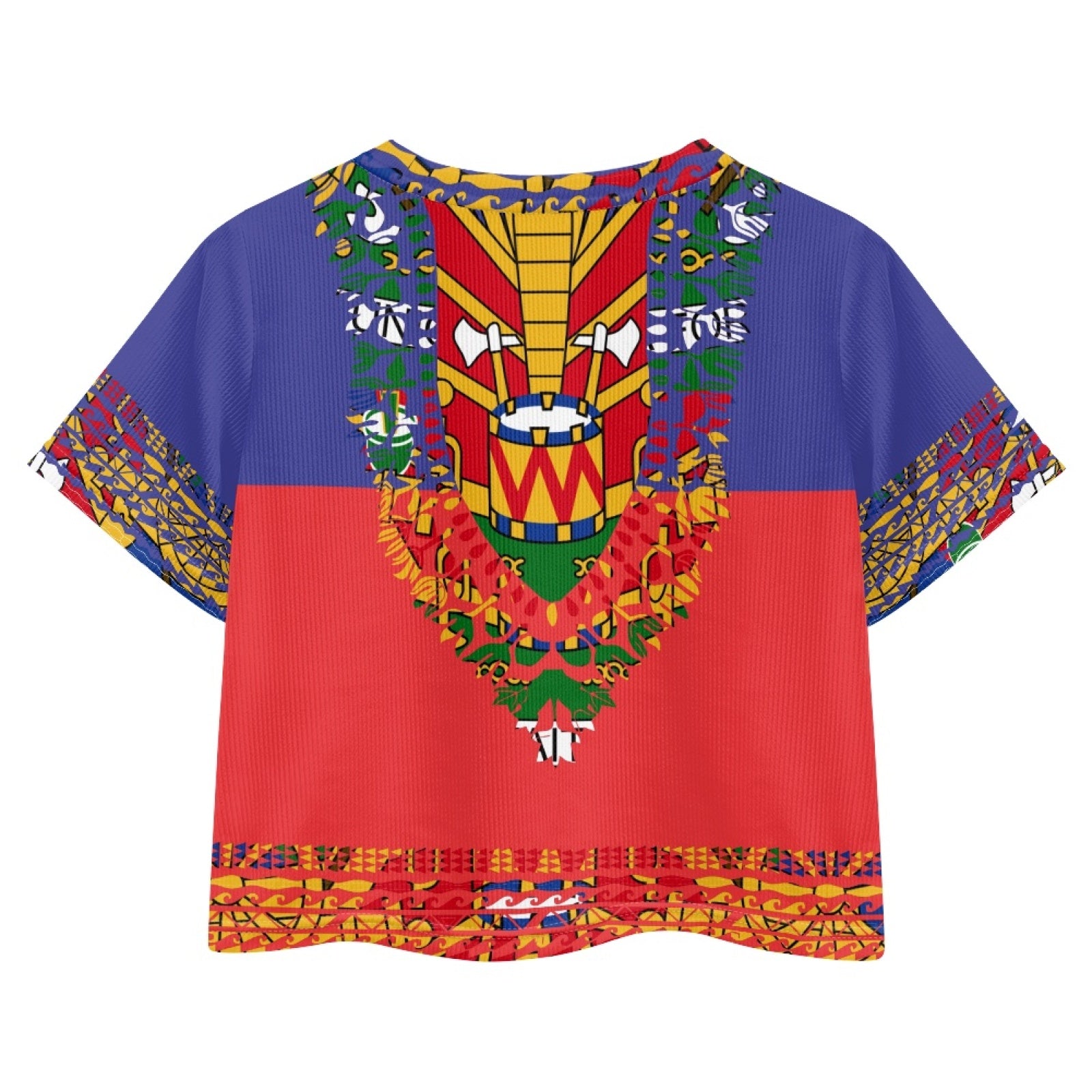 TMMG HAITI HAITIAN FLAG DASHIKI CROP TOP