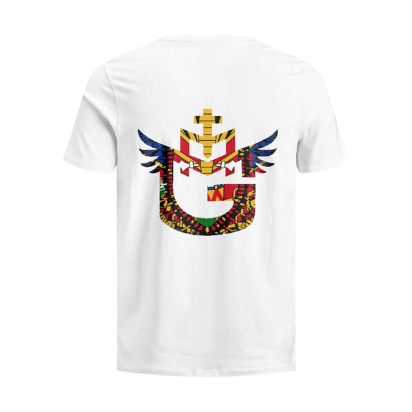 TMMG LOGO Haiti Haitian Flag Dashiki Print Collection Pure Cotton White T-Shirt