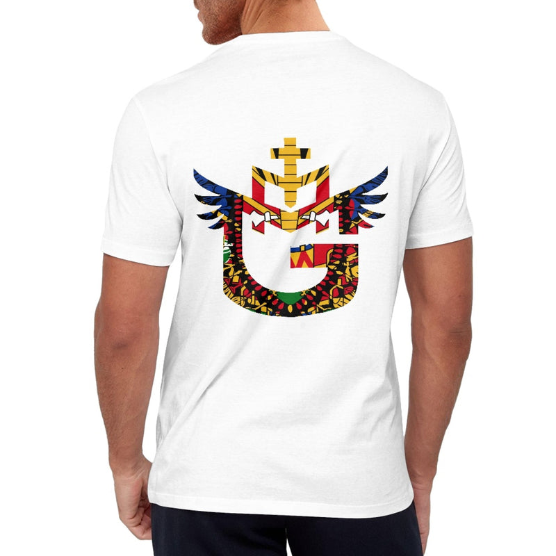 TMMG LOGO Haiti Haitian Flag Dashiki Print Collection Pure Cotton White T-Shirt