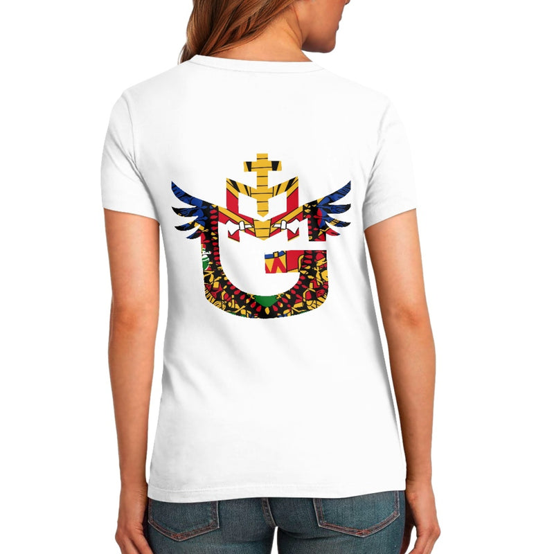 TMMG LOGO Haiti Haitian Flag Dashiki Print Collection Pure Cotton White T-Shirt