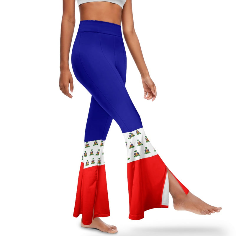 TMMG HAITI HAITIAN FLAG HIGH WAIST FLARED PANTS