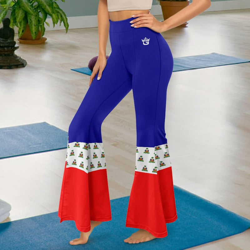TMMG HAITI HAITIAN FLAG HIGH WAIST FLARED PANTS