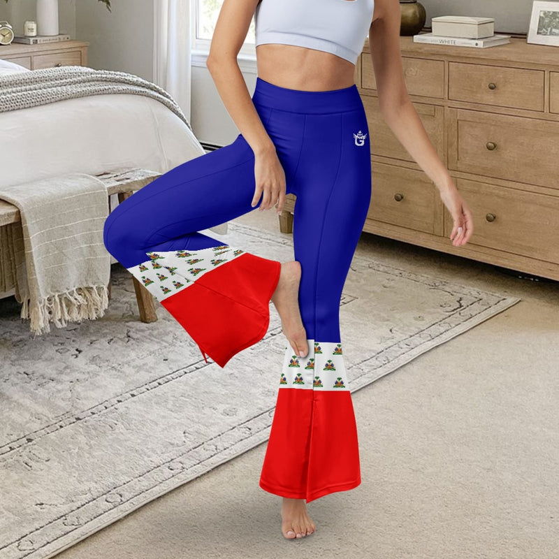 TMMG HAITI HAITIAN FLAG HIGH WAIST FLARED PANTS