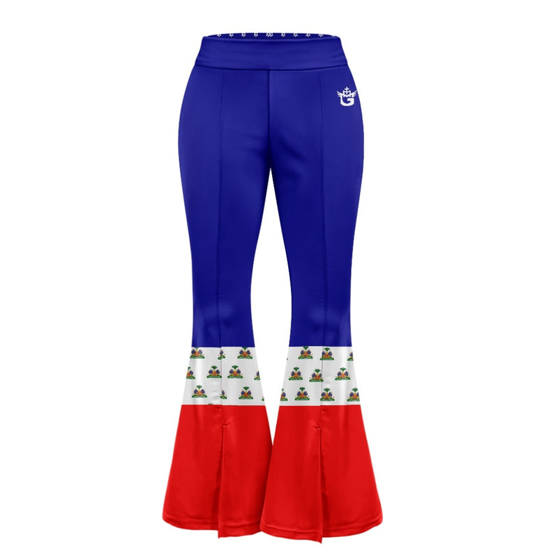 TMMG HAITI HAITIAN FLAG HIGH WAIST FLARED PANTS