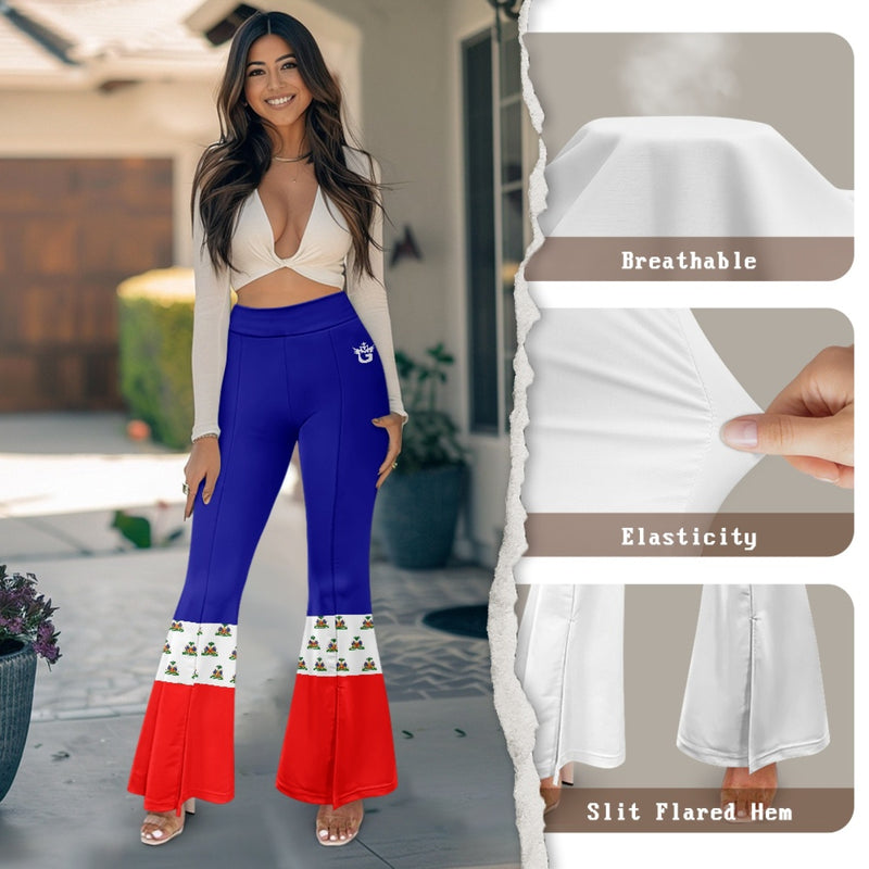 TMMG HAITI HAITIAN FLAG HIGH WAIST FLARED PANTS