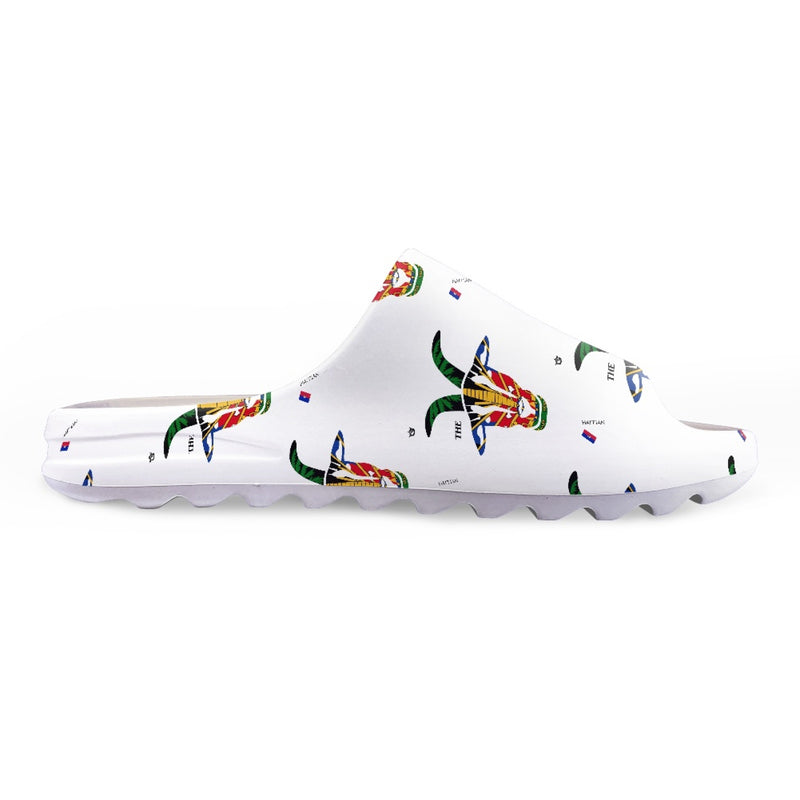 TMMG HAITI HAITIAN FLAG GOAT Fashion Slides Sandals