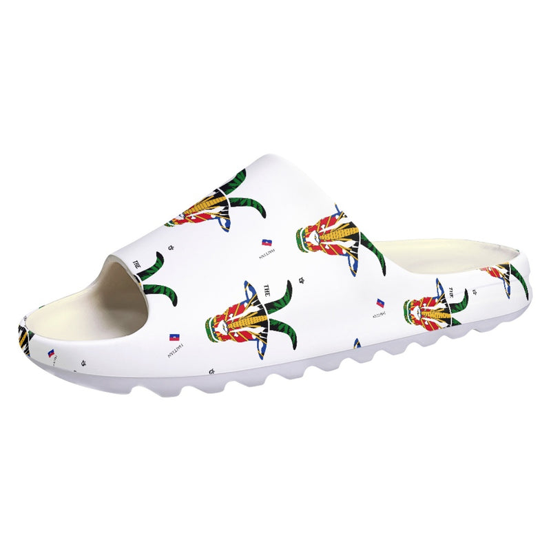 TMMG HAITI HAITIAN FLAG GOAT Fashion Slides Sandals