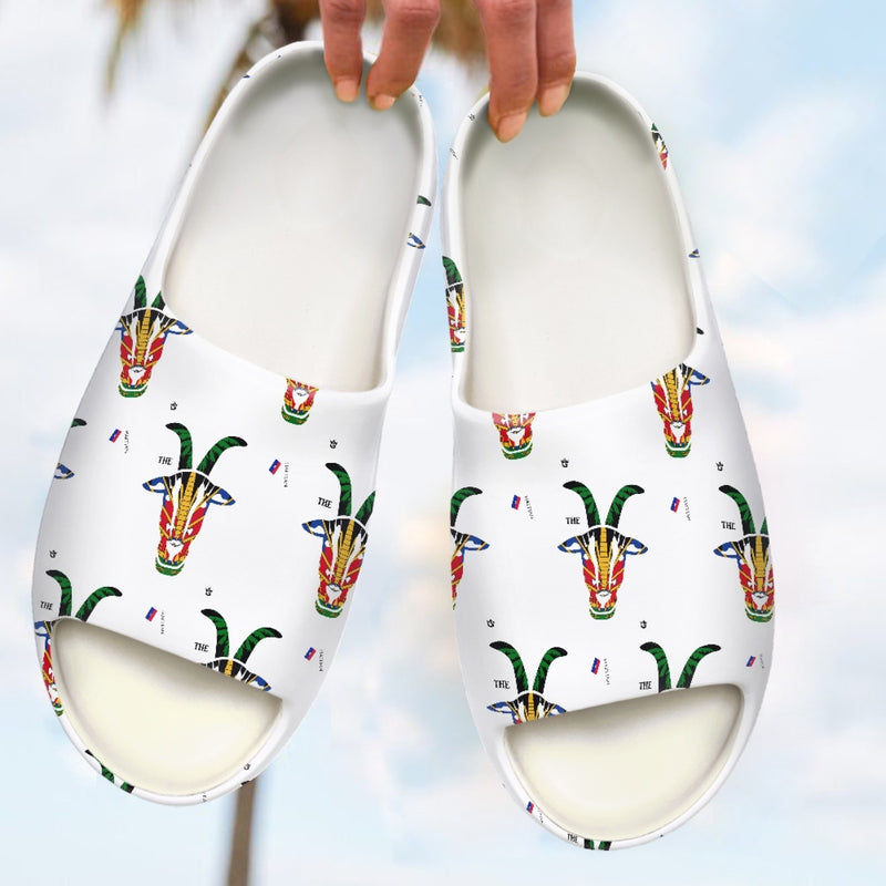 TMMG HAITI HAITIAN FLAG GOAT Fashion Slides Sandals