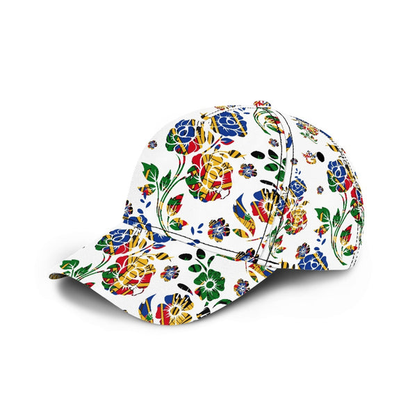 TMMG HAITI HAITIAN FLAG HAITI NATIONAL FLOWER CHOUBLACK HIBISCUS BASEBALL CAP
