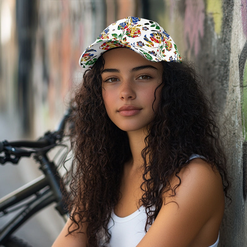 TMMG HAITI HAITIAN FLAG HAITI NATIONAL FLOWER CHOUBLACK HIBISCUS BASEBALL CAP