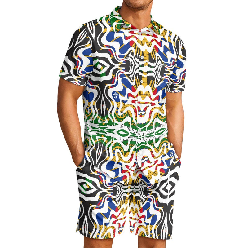 TMMG HAITI HAITIAN FLAG WATER FREQUENCY MEN CABANA SET