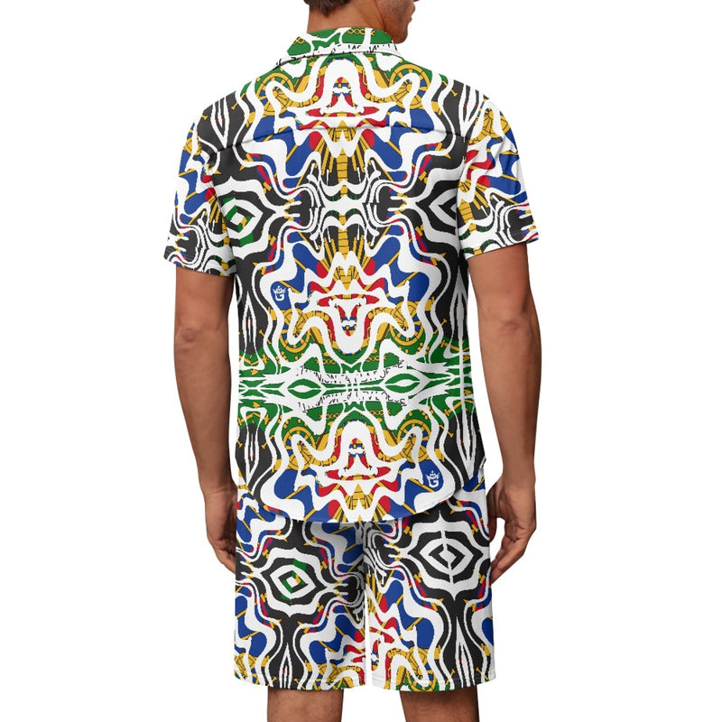 TMMG HAITI HAITIAN FLAG WATER FREQUENCY MEN CABANA SET