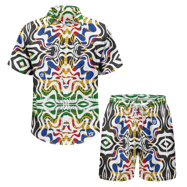 TMMG HAITI HAITIAN FLAG WATER FREQUENCY MEN CABANA SET