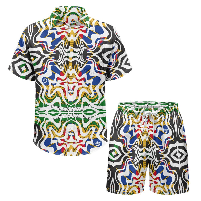 TMMG HAITI HAITIAN FLAG WATER FREQUENCY MEN CABANA SET