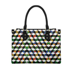 TMMG HAITI HAITIAN FLAG LEATHER TWILL HANDBAG