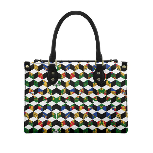 TMMG HAITI HAITIAN FLAG LEATHER TWILL HANDBAG