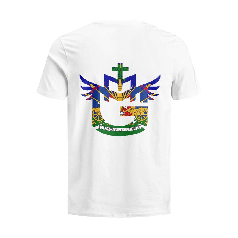 TMMG Haitian Flag Logo Pure Cotton White T-Shirt