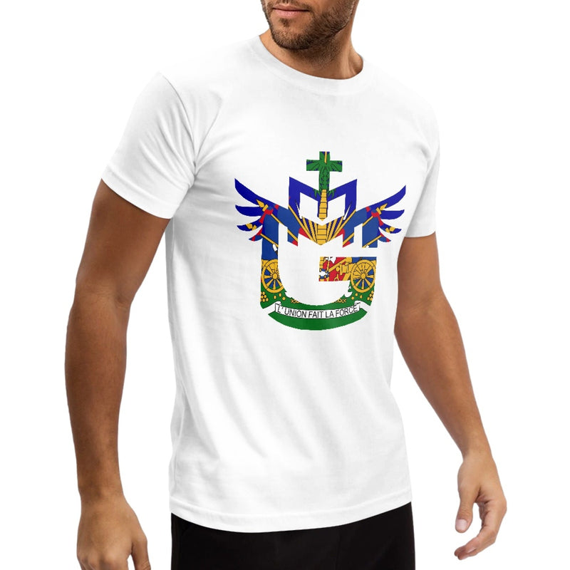 TMMG Haitian Flag Logo Pure Cotton White T-Shirt