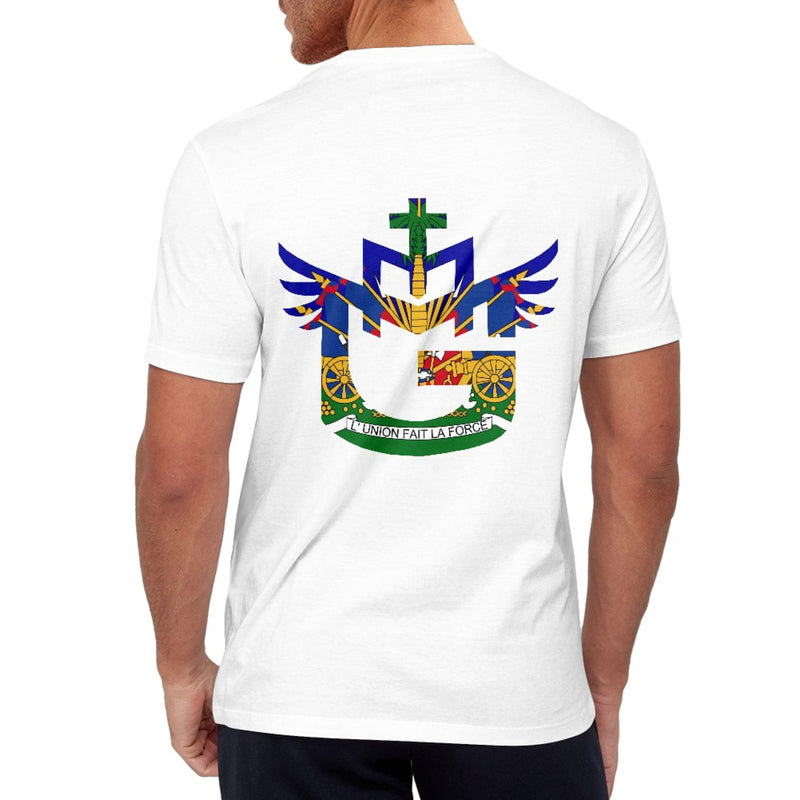 TMMG Haitian Flag Logo Pure Cotton White T-Shirt